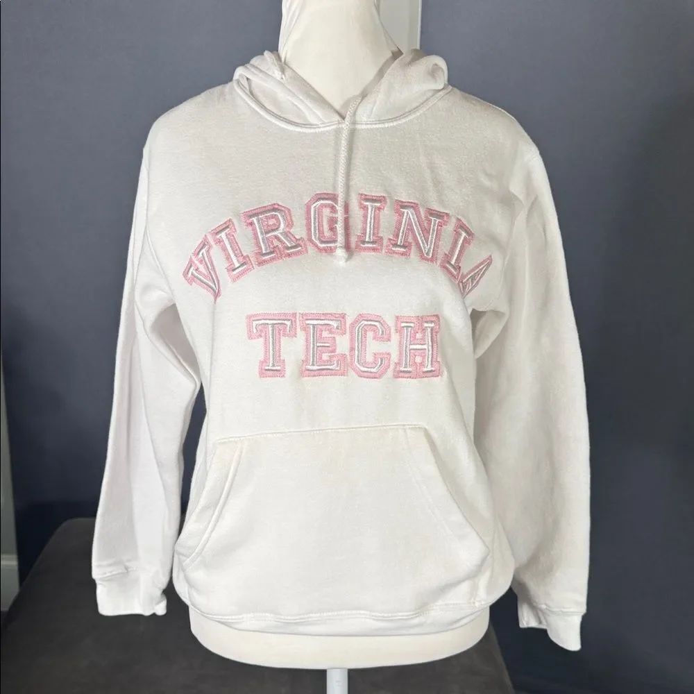 Women’s Virginia Tech White College Hoodie Embroidered Size XL NEW